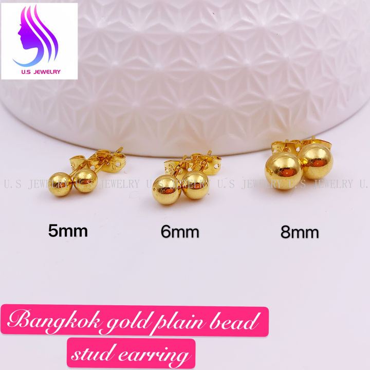 SETS OF BANGKOK GOLD 18K GOLD PLATED PLAIN BEAD
