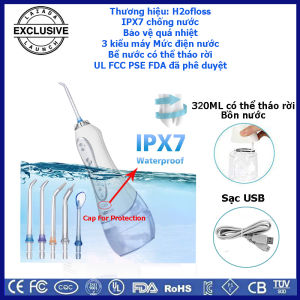 (Any 2 Free 2Pcs Brushes) H2ofloss HF5 3 kiểu máy IPX7 Máy súc miệng cầm tay không thấm nước USB có thể sạc lại Máy tưới nha khoa Máy tăm nước Máy tăm nước Máy tăm nước Waterpik Water pik Máy làm sạch răng Chỉ nha khoa