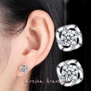 Lareyna Aravenda Anting Wanita Silver S925 Model Bunga Kristal Crystal Zirconia AT020