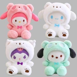 25cm Hello Kitty Stuffed Plush Toy Sanrio Kuromi Cinnamoroll Plush Doll Peripheral Children Pillow Toy