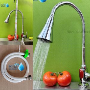 BẺ ĐƯỢC MỌI VỊ TRÍ Vòi Rửa Chén Bát Lạnh Bẻ Lò Xo Quay 360 độ Rina RN6014 Vòi Lò Xo Bóng Đầu Loa 2 Chế Độ Nước Tăng Áp