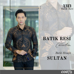 Kemeja Batik Pria Regular Fit Motif SULTAN Lengan Panjang Premium Bahan Katun Furing Solo