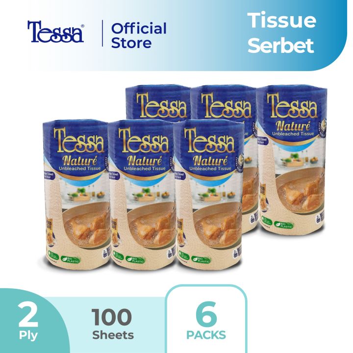 Tissue Tessa Nature Towel Roll 100s 2p - 6 packs