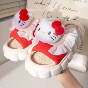 Sanrio Cinnamoroll Kuromi Hello Kitty Non-Slip Slippers For Women Cute House Slippers Lolita Shoes