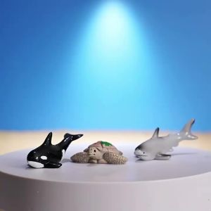 ภูมิทัศน์ขนาดเล็ก สร้างสรรค์จำลองปลาวาฬเต่า ตู้ปลา ภูมิทัศน์ใต้น้ำ DIY ของตกแต่งขนาดเล็ก