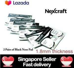 Nexcraft® - ( BLACK ) 2 Pairs Silicone Anti Slip Transparent Soft Silicone Nose Pad Clear Eyeglass Sunglasses Prescription Glasses Spectacles Stick on Self Adhesive Contoured Cushions Size 1.8mm 2.5mm(2 Pairs of Black Colour)