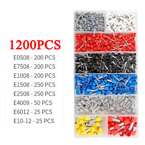 คีม ย้ำ หางปลา คอร์ดเอ็น กดเส้นเครื่องมือ คีมจีบ Mini สายไฟคีมกดจีบคีมยำหัว คีมย้ำสายไฟ กล่องหางปลา1200 ชิ้น End Crimping Connector  0.25-10mm