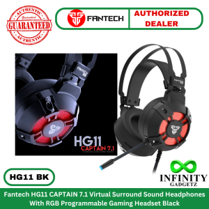 Fantech HG11 CAPTAIN 7.1 Virtual Surround Sound Headphones w/ RGB Programmable Gaming Headset BLACK