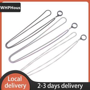 [COD] WHPHous Ship within 24 hours Anti-Lost Pen Lanyard Anti-drop Portable Metal Chain Necklace Lanyard Metal Lanyard Sling Snake Bone Chain With Rubble Ring