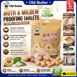 Old Butler Natural Camphor Wood Sticks & Balls Moth Repellent Moisture Absorber Fragrance Wood for Wardrobe Shoe Cabinet Book Drawer Car