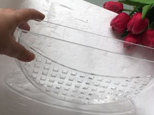 Tô nhúng bánh tráng 2 ngăn nhựa acrylic đẹp và an toàn cho sức khỏe - 27x8x15 cm cao