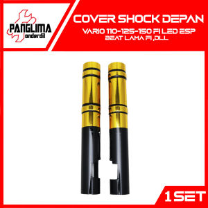 Cover Shock Depan Vario 110-125-150 FI LED Esp & Beat Lama-Karbu-FI-F1-New-eSP-Pop-Street & Scoopy & Spacy & Genio Penutup Shok-Sok Bottom Merah Biru Kuning Silver Karbon Two Tone