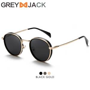 Grey Jack Kacamata Hitam Sunglasses Polarized Anti Silau UV400 Bentuk Bulat Simple TR+Metal 3040