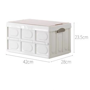 DXL Outdoor Camping Foldable Storage Box Portable Camping Finishing Box Wooden Cover Household Sundries Storage Box