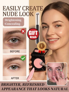 Eye Brightening Concealer Serum With Makeup Brush Nourishing Moisturizing Brightening Concealing Eye Cream Daily Use For Women