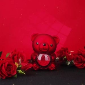 Customized Names Heart Pendant Necklace Cute Bear Gift Personalized Gift for Valentines Day