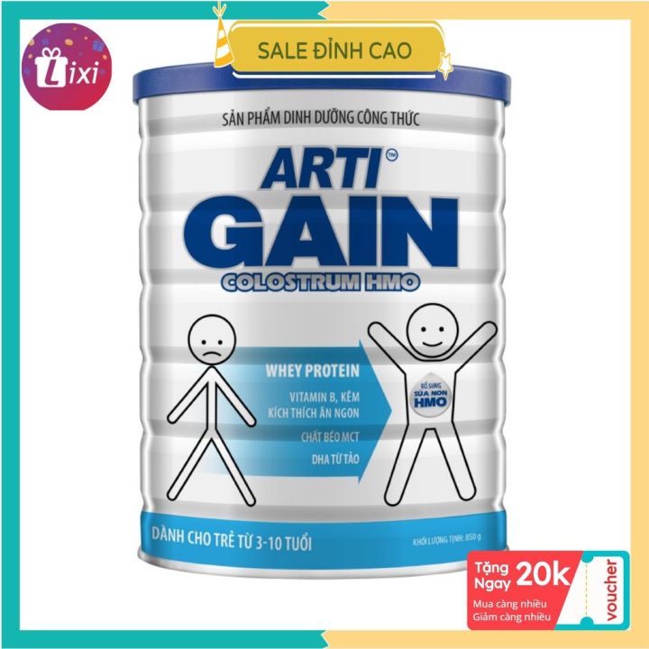 Sữa Bột Công Thức Tăng Trưởng ARTI GAIN COLOSTRUM HMO 3-10 TUỔI - 850G ...