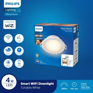 Lampu Downlight philips 4w 9w 12.5w 17w LED WIFI Bluetooth Tunable White 9 Watt Smart 220v Hias