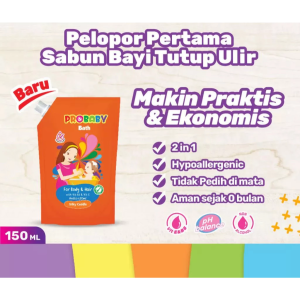 Probaby Bath 150ml Pouch Tutup Ulir - Sabun Sampo Mandi Bayi Perawatan Kulit Bayi