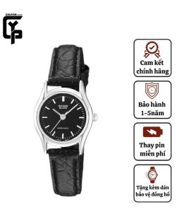 Đồng hồ chính hãng Nữ Casio LTP-1094E-1A Đồng hồ CHÍNH HÃNG Đồng hồ dây da-mặt kim đen