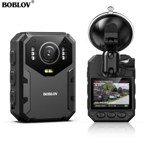BOBLOV B4K1 4K Body Mini Sportes Action Camera with GPS 128GB HD  2196P 3100mAh Night Vision 140° Angle DVR Video Audio Recorder BodyCam Handle Camcorder Digital Wearable Police Camera Motorcycle Dash Cam for Photography Vlogging