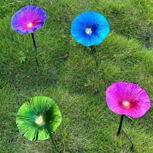 HOMEVOYAG Flower Shaped Outdoor Bird Feeder Flower Garden Stake Detachable Bird Watering Station Bird Food Container Retro Standing Bird Basin Garden Decor