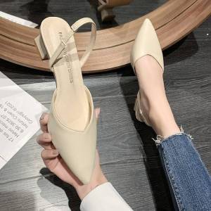 (Add 1 size if malapad paa) 2026 New Women Pointed Toe Slingback High Heels Slip On Back Ankle Strap Elegant Party Office Formal Dress Pumps Shoes
