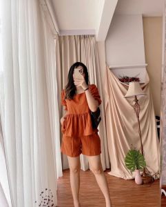 Toply Shop COD GRATIS ONGKIR Set Shanon + celena pendek / One set crinkle Setelan Wanita / setelan wanita kekinian / Overal set wanita polos / setelan wanita terbaru