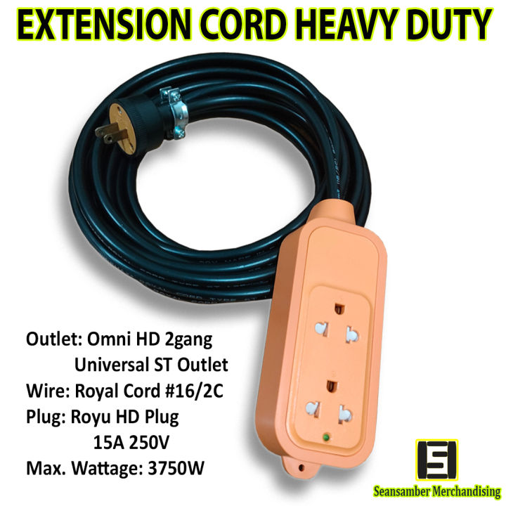 Extension Cord Heavy Duty with Royal Cord 16/2 and Omni HD Outlet and