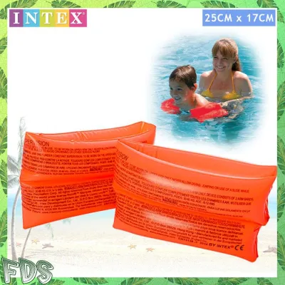 INTEX 59642 (NP3) Inflatable Extra Large Arm Band Ring For Childrens Water Swimming Equipment 25 x 17CM (Orange) Pelampung Tangan