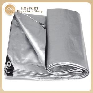 【HRFS】 Multipurpose Waterproof Poly Tarp Cover with Grommets and Reinforced Edges Multipurpose Outdoor Tarpaulin for Camping Patio Tent Boat