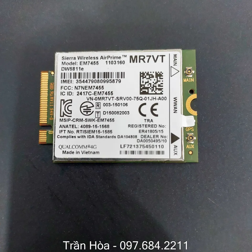 Tarjeta Inalámbrica Dell Latitude E7270 E7470 4G WWAN DW5811e Modelo