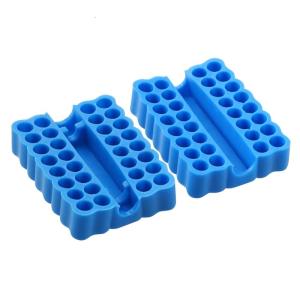 2 Pieces/set 32 Holes Hex Shank Screwdriver Bits Holder Plastic Storage Tray Organizer Compact Size Portable Bits Rack
