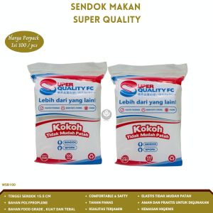 Sendok Makan Sendok Plastik Bening Set Sendok (Isi 100 Pcs-WSB100)