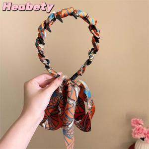 Heabety Ribbon Comb Headband Vintage Wave Headband With Floral Ribbon & Comb - Reversible High Crown Effect Hairband