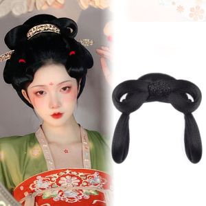 CHICNOOK ธรรมชาติตามธรรมชาติ ที่มีคุณภาพสูง หวานหวานแหววว วินเทจ วิกนางฟ้า อุปกรณ์เสริมผม ผ้าโพกศีรษะแบบดั้งเดิม สำหรับผู้หญิง อุปกรณ์ประกอบฉากการถ่ายภาพ วิกคอสเพลย์ Hanfu วิกผมเจ้าหญิง ต่อผมสังเคราะห์ วิกผมย้อนยุค