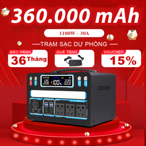 Trạm sạc tích điện dự phòng di động POWER PRO 1100W/220V dung lương 360.000mAh pin Lithium lifepo4