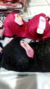 Bra Fashion Embos Tanpa Kawat / BH Teli 1883 / Bra Kait Tiga Busa Tipis