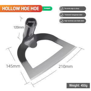 Manganese steel forged weed weed hoe hollow heart-shaped hoe thickened weeding artifact loosened soil multi-functional widening digging hoe