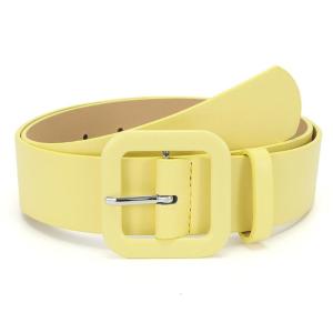 Multi Color Square Buckles Waist Strap Womens Fashion Belt Wide PU Leather Comfortable