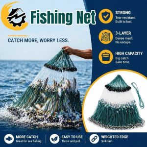 Fishing Net Nylon Trammel Sinking Gill Net White Lambat River Lake Sea Outdoor Durable