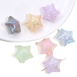 5-20pcs Acrylic Mixed Color Heart Star Bow Flower Beads Charms for Keychain Bracelet Necklace DIY Jewelry Making Accessories