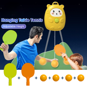 Table tennis training device Hanging Table self-training trainer Tennis Ping Pong Balls Trainer Childrens Indoor Sports Hanging Table Tennis Trainer Set for Children kid Tennis Training Equipment