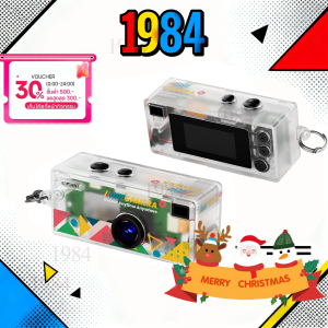 【1984】พวงกุญแจกล้องถ่ายรูปขนาดเล็กพกพาสะดวกสำหรับนักเรียน สไตล์วินเทจ ถ่ายรูปและบันทึกวิดีโอได้ / ของขวัญวันเกิด/สไตล์โปร่งใส