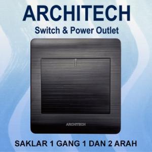 ARCHITECH PLATINUM B9-K01B Sakelar/CETEKAN Lampu 1 Gang 2 Arah Black