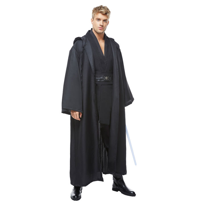 Cosplay Jedi Costume Men's Tunic Hooded Robe Full Set Halloween Cosplay ...