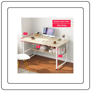 【JJ HOME】A51 Modern Study Desk | Double Layer Computer Table
