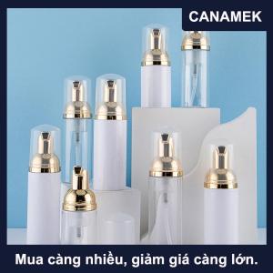 【CANAMEK】 30 50 60ml vàng trắng nhựa Foamer bơm chai bơm lại rỗng mặt lông mi Sữa rửa mặt tạo bọt mỹ phẩm xà phòng Dispenser chai