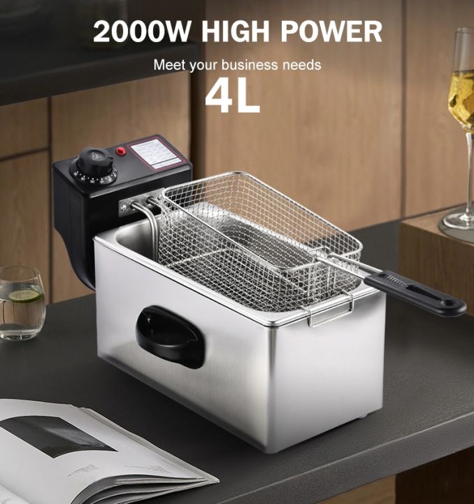 Boston Home Deep Fryer Electric Stainless Steel Deep Oil Fryer Machine