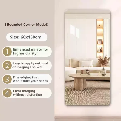 SG 【READY STOCK】Acrylic Mirror Soft Mirror Self-Adhesive High-Definition Full-Body mirror Bathroom mirror Wall mirror
